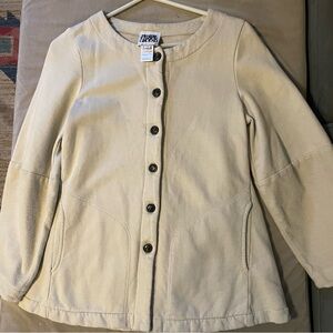 Prairie Underground XS Beige Organic Cotton Button Front Jacket Top
